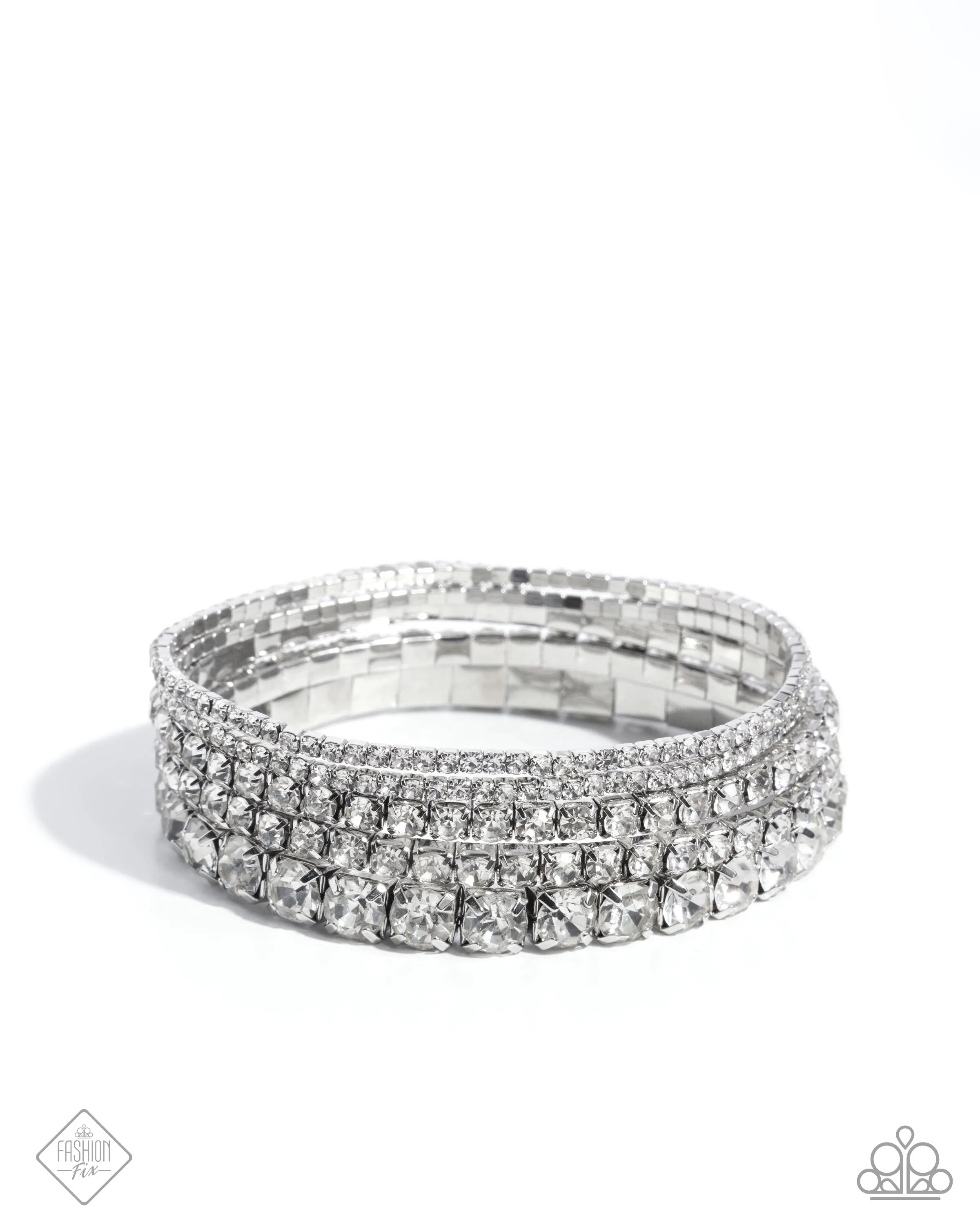 Persistent Pizzazz - White Bracelet-Paparazzi