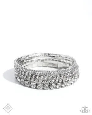 Persistent Pizzazz - White Bracelet-Paparazzi