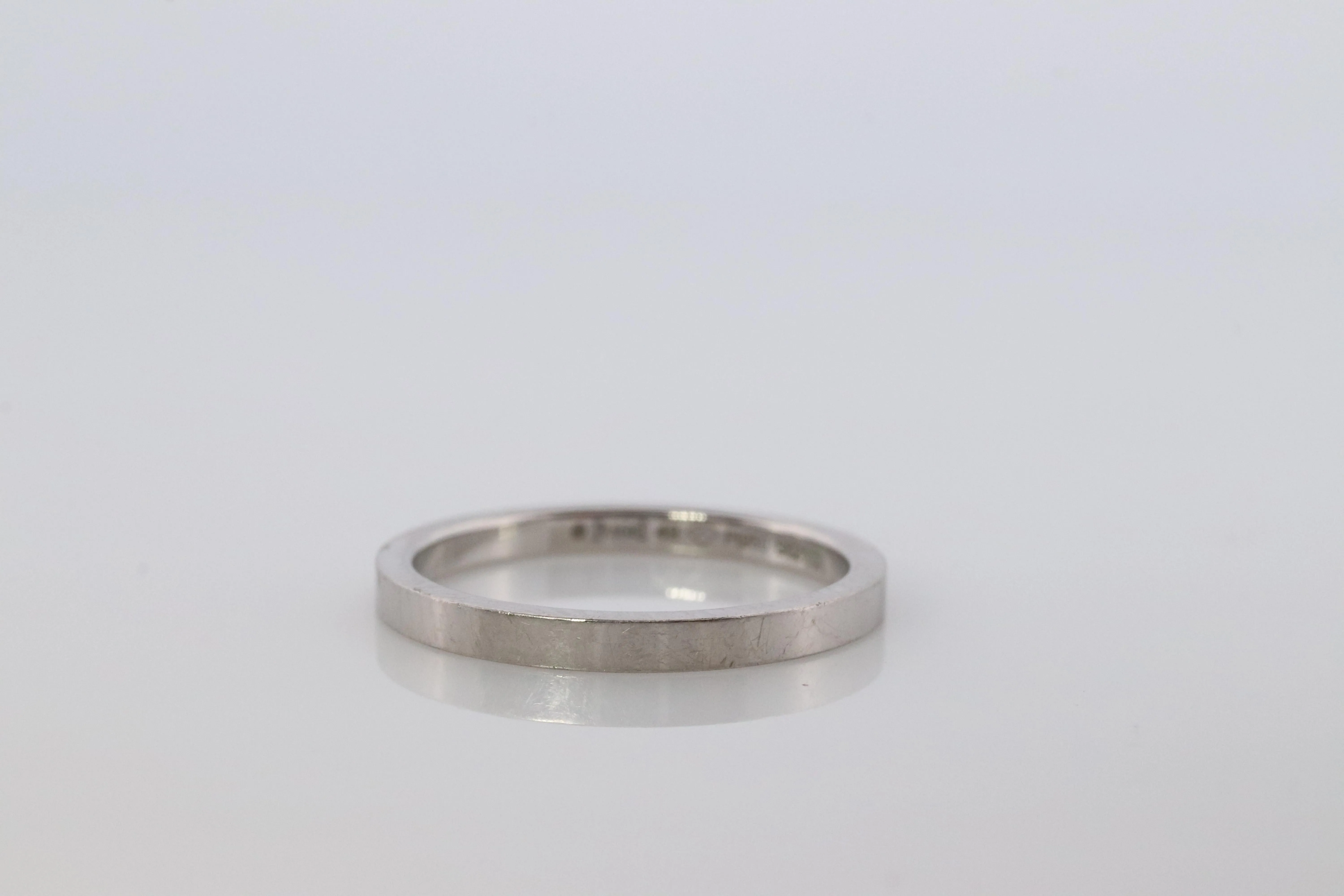 Piaget Ring. Genuine PIAGET PT950 Platinum Square Wedding Band.