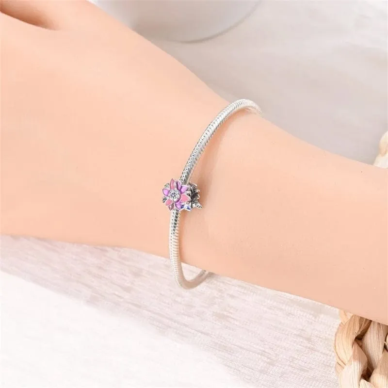 Pink & Purple Lotus Flower Charm