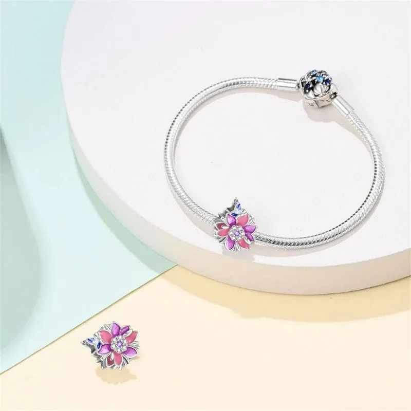 Pink & Purple Lotus Flower Charm