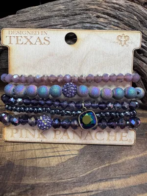 Pink Panache "Large" Cluster Bracelets- Mixed "Purple Druzy Beads"