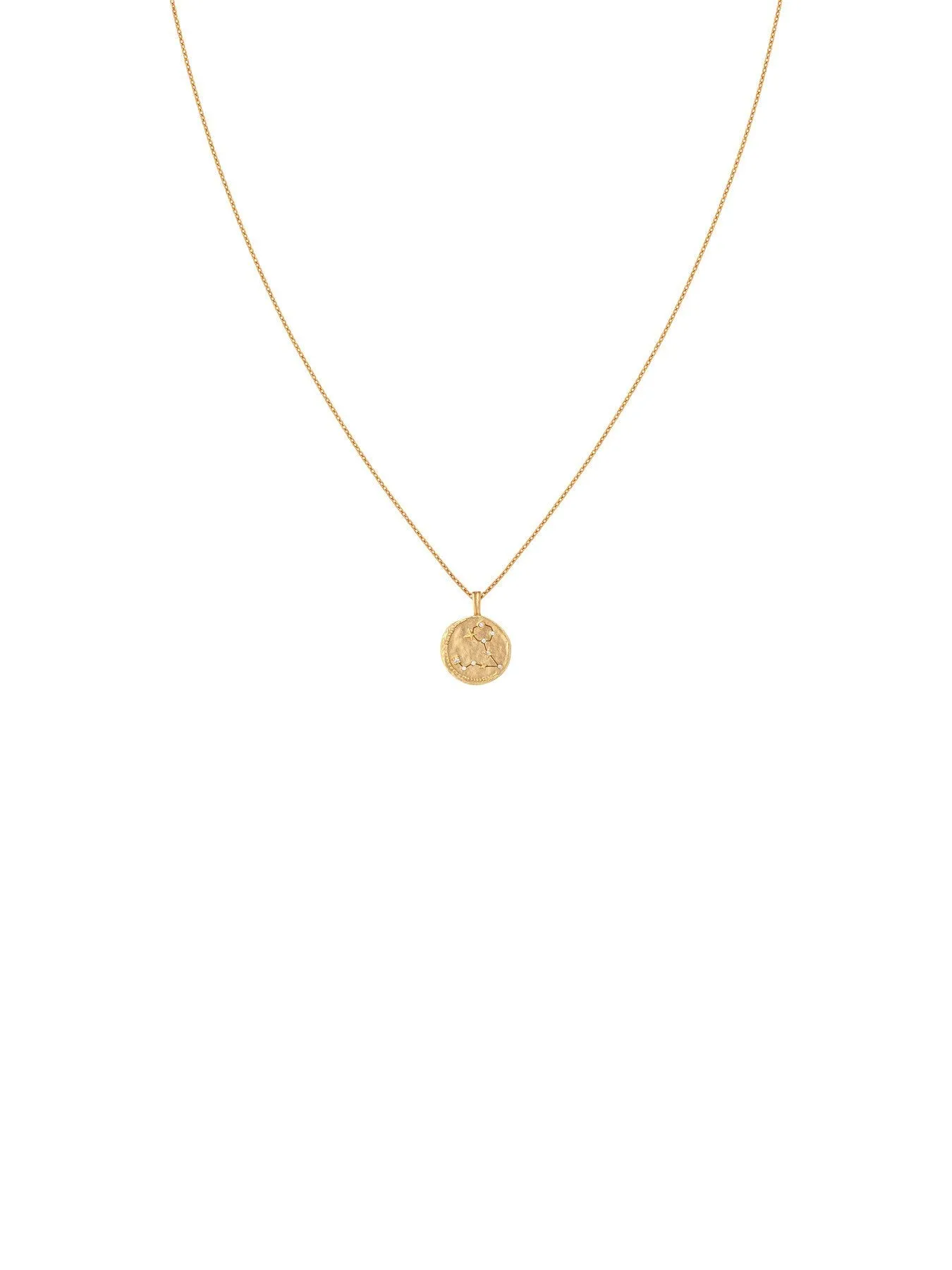Pisces Zodiac Pendant Necklace in Gold