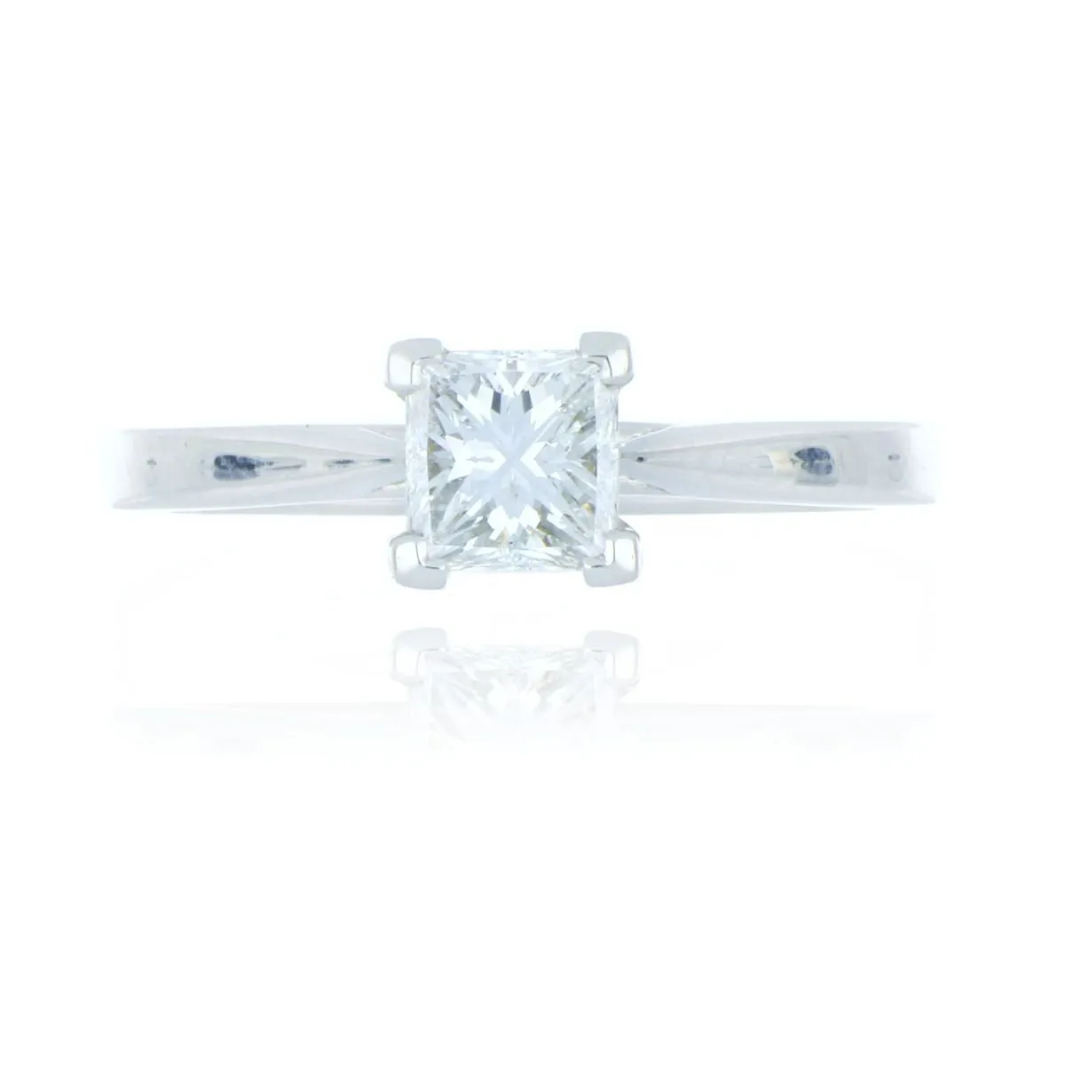 Platinum 0.82ct Princess Cut Diamond Solitaire Ring
