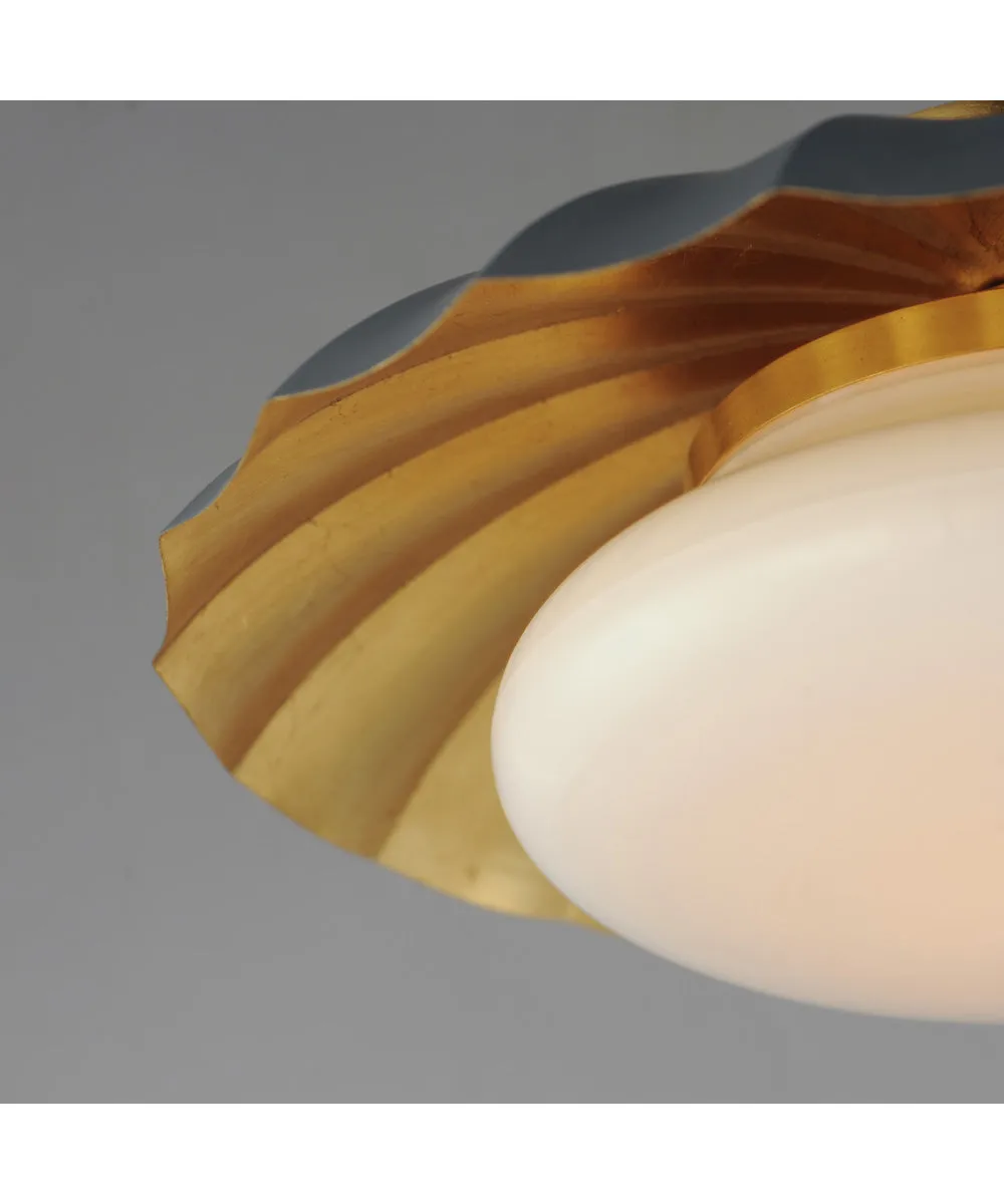 Primrose 1-Light Flush Mount Dark Grey / Gold Leaf