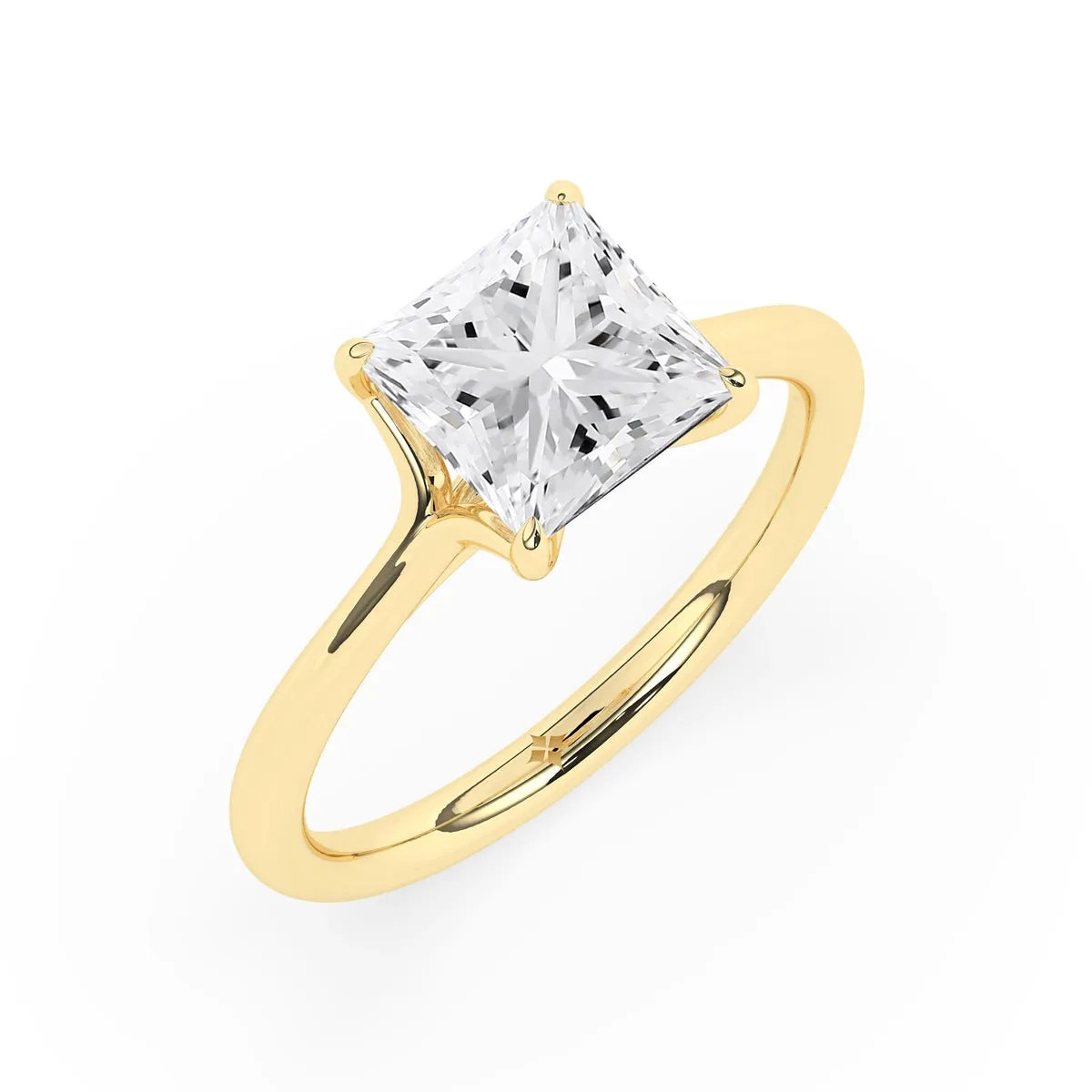 Princess Solitaire Split Shank Engagement Ring