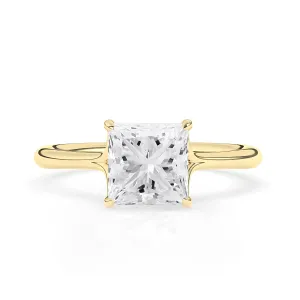 Princess Solitaire Split Shank Engagement Ring