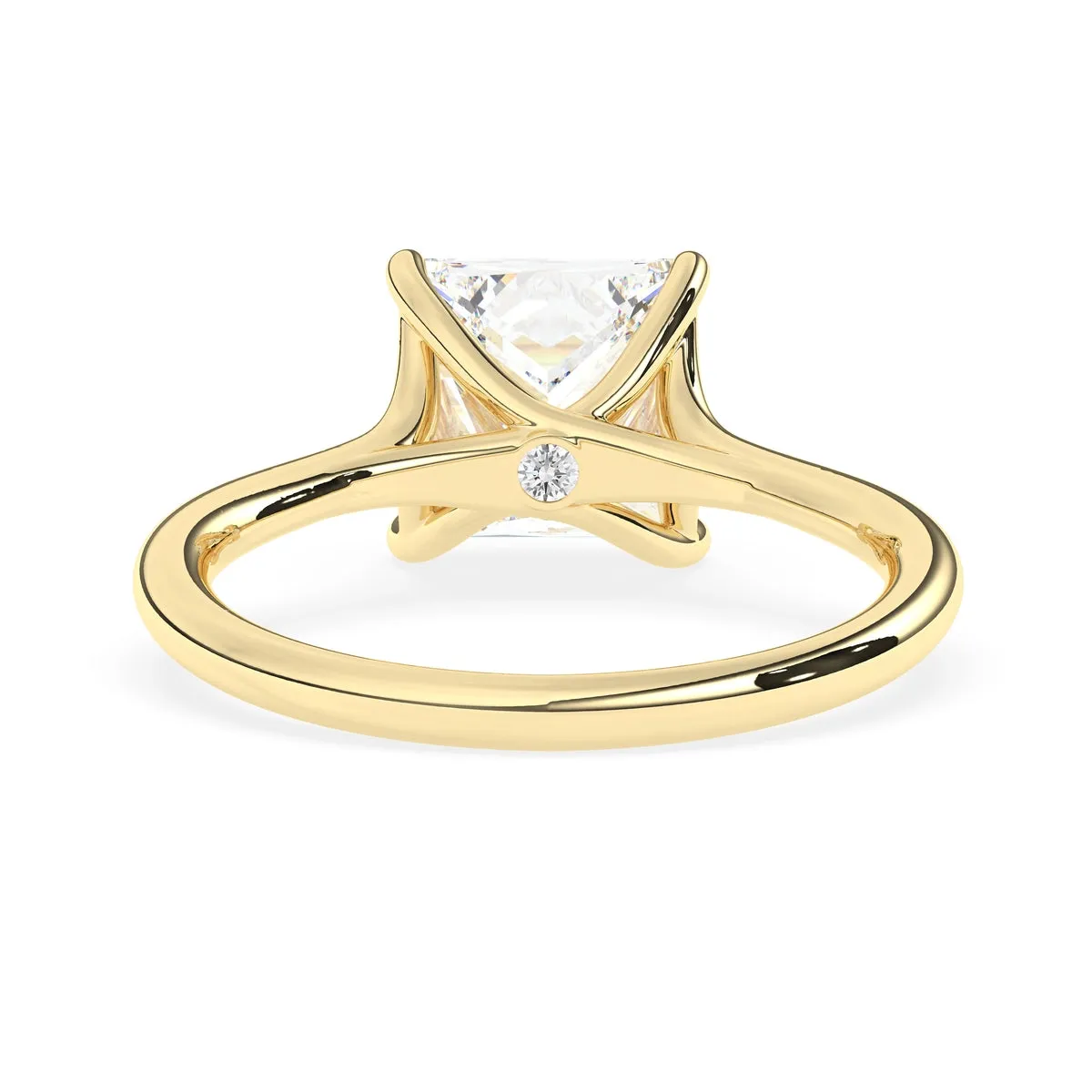 Princess Solitaire Split Shank Engagement Ring