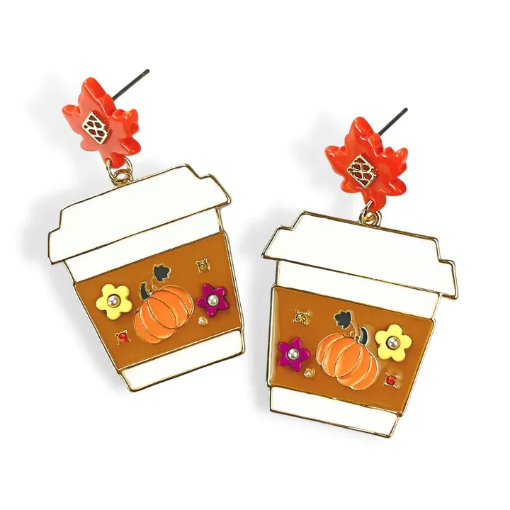Pumpkin Spice Latte Earrings