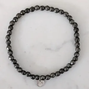 Pyrite Gemstone Bracelet - 4mm Faceted
