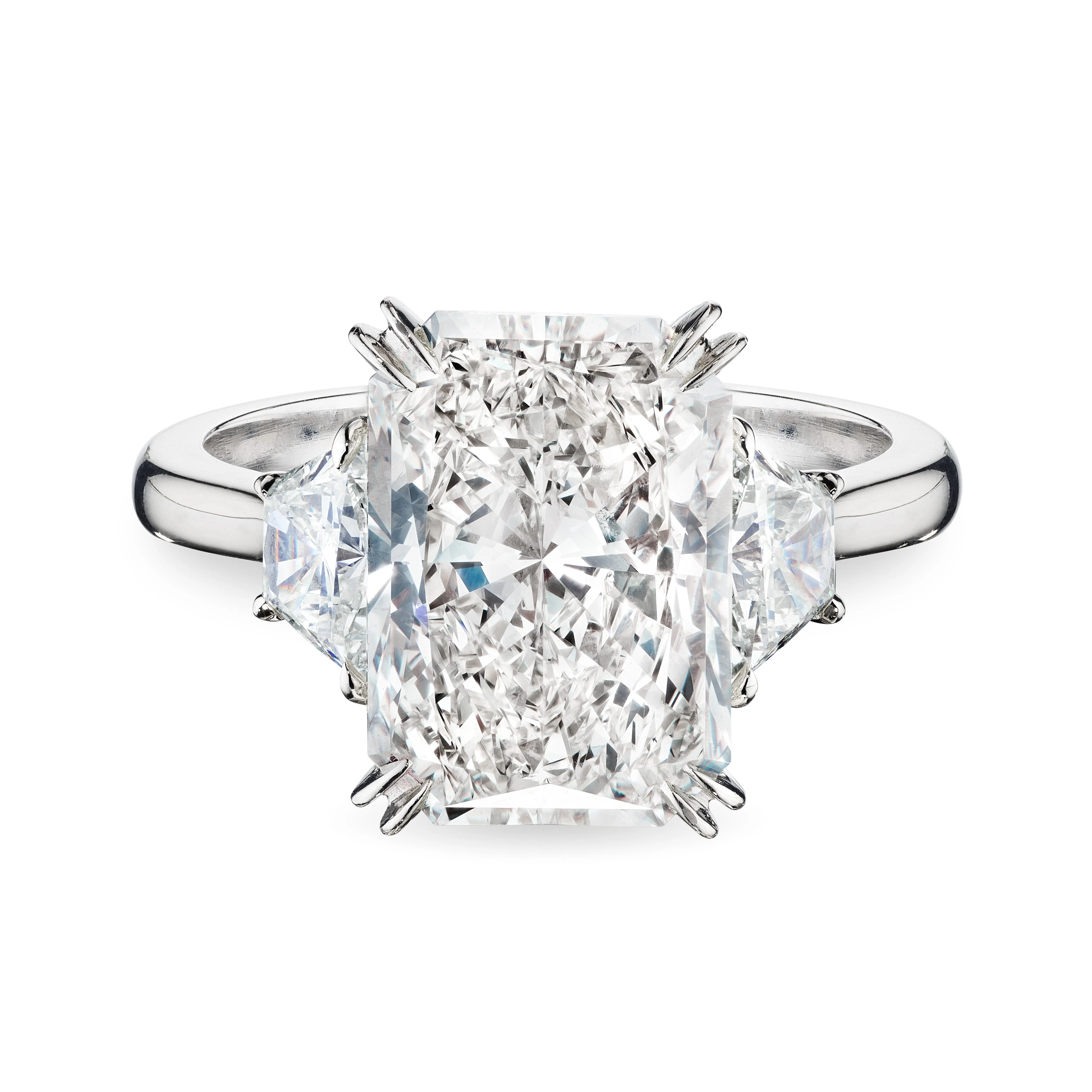 Radiant Cut Three Stones Diamond Ring, 5 CT