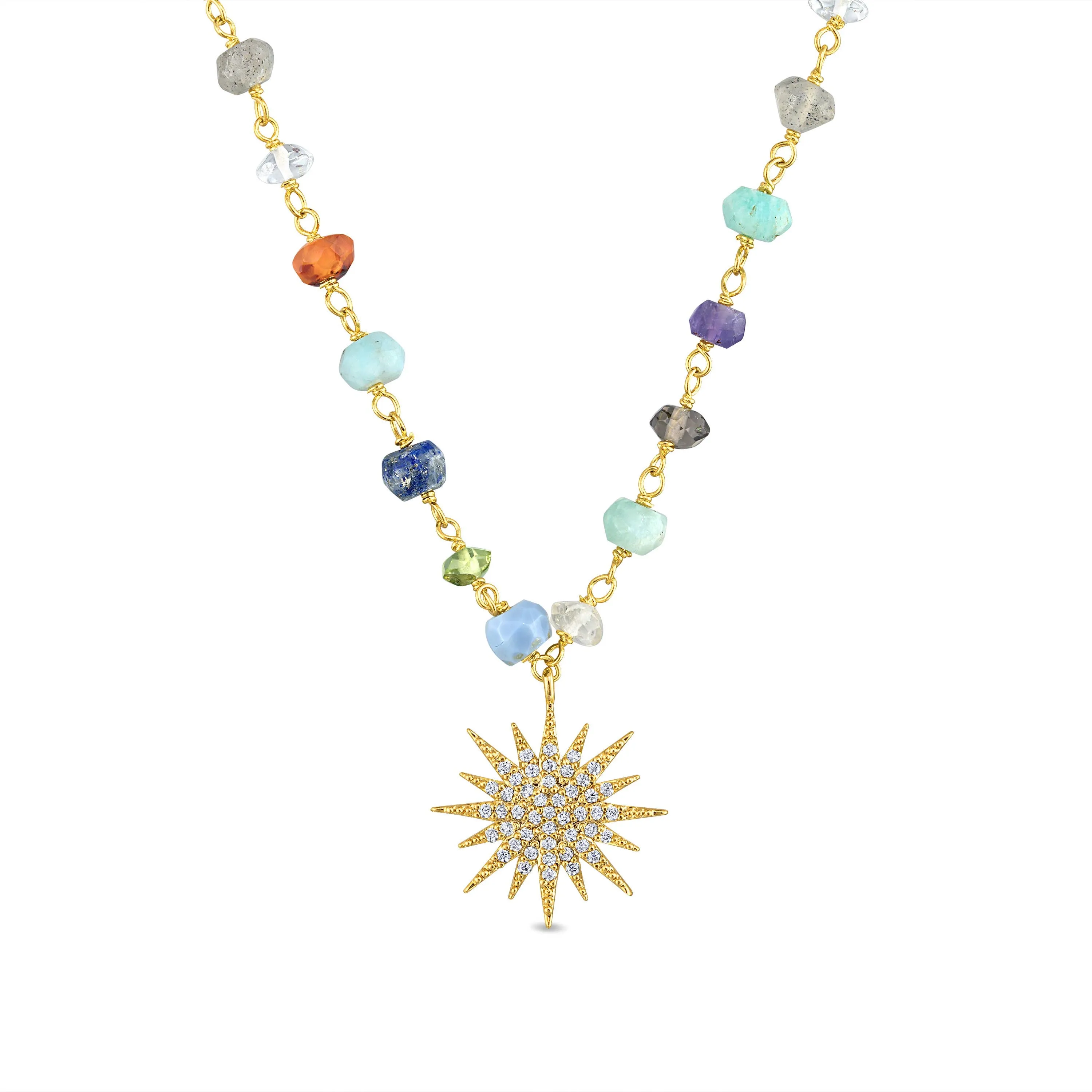 Rainbow Sunburst Necklace
