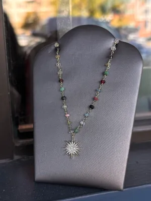 Rainbow Sunburst Necklace