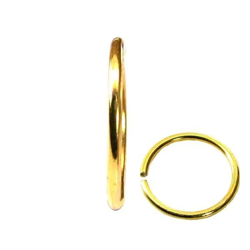 Real 14k Yellow Gold Plain Wire Nose Ring (Nath)