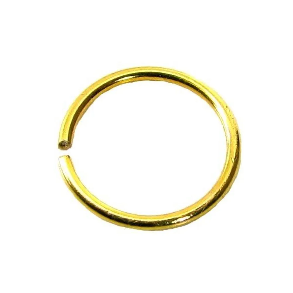 Real 14k Yellow Gold Plain Wire Nose Ring (Nath)