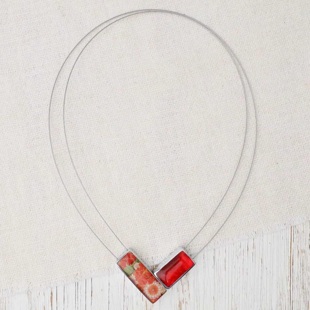 Red Kimono Magnetic V Pendant