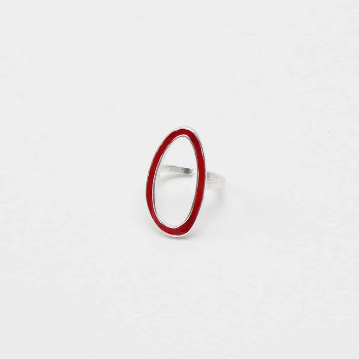 Red Oval Adrianne Ring