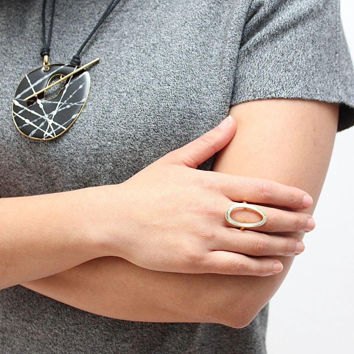 Red Oval Adrianne Ring