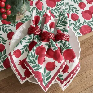 Red Round Resin Beaded Napkin Ring | Set of 4