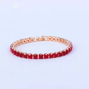 Red  Square Shape Shiny Bracelet