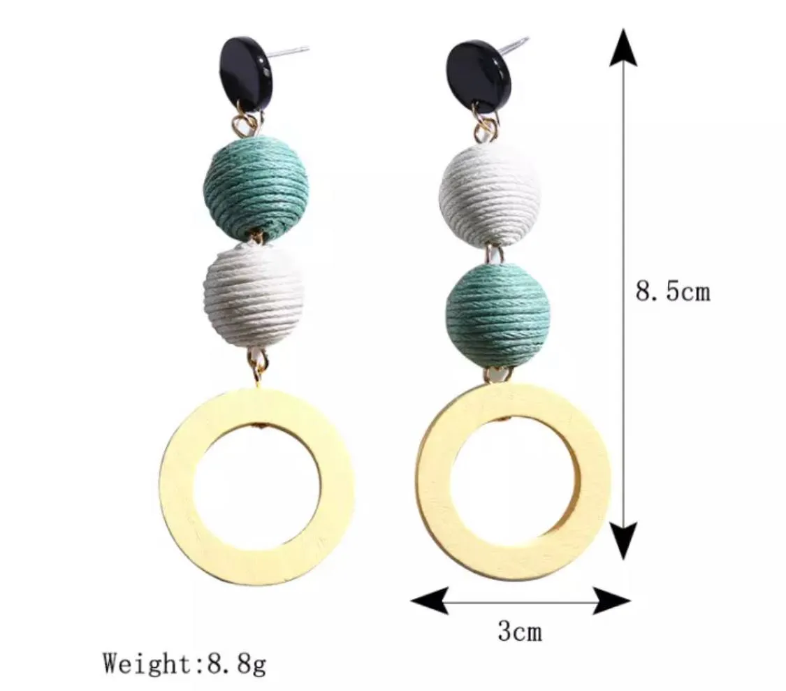 Retro Colors Fashion Big Circle Ball Earrings