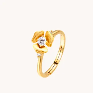 Rosebud gold adjustable ring W.
