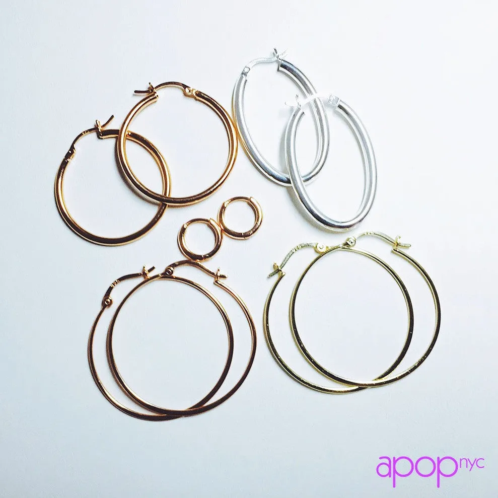Rosy Whisper Thin Hoop Earrings