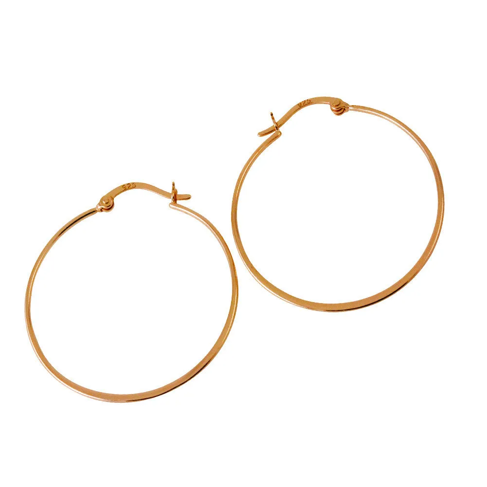 Rosy Whisper Thin Hoop Earrings