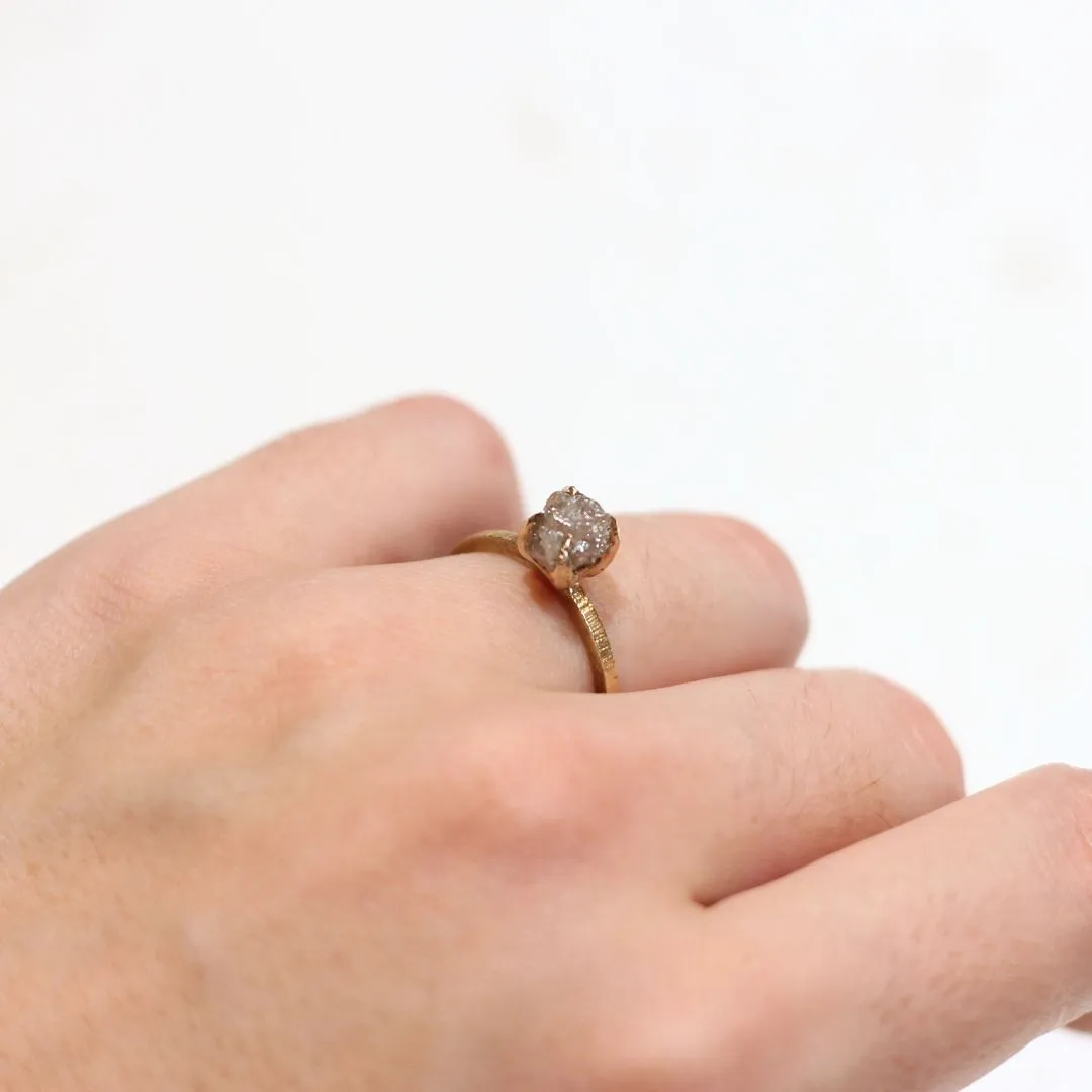 Rough Diamond Engagement Ring