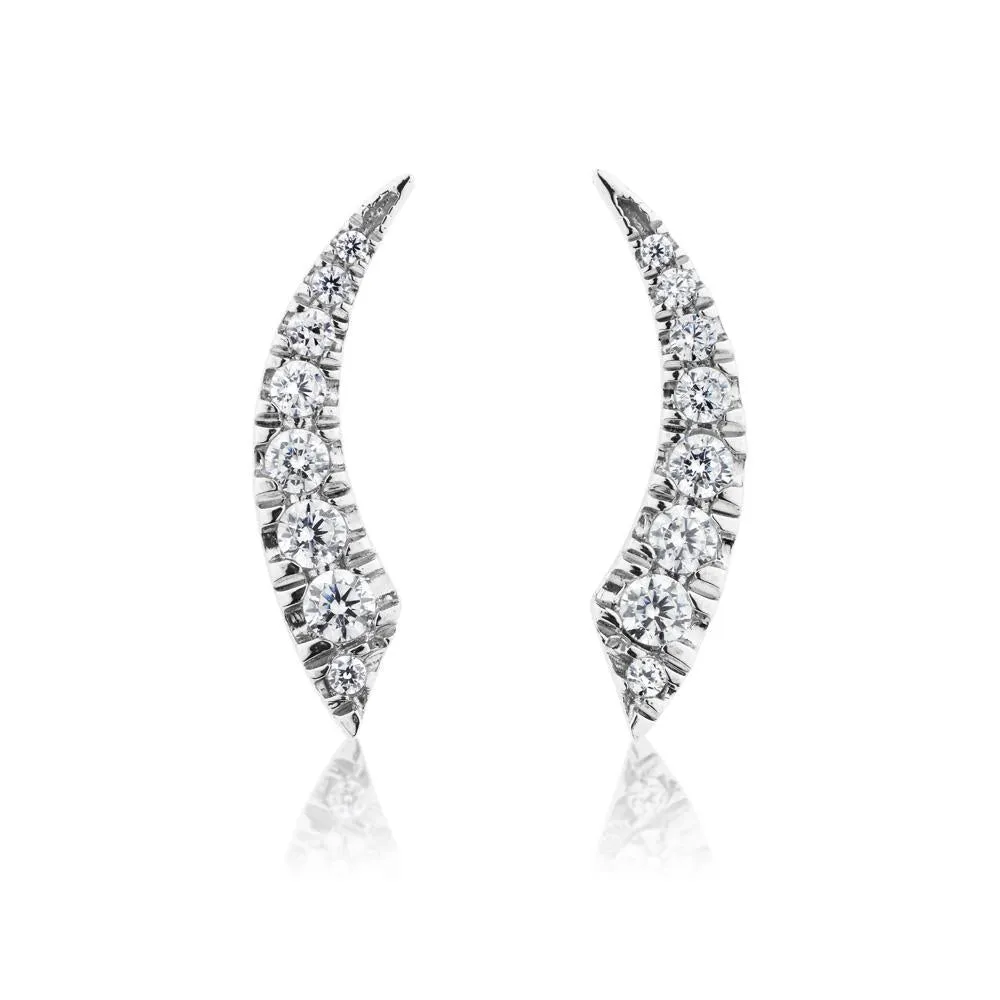 Round Brilliant stud earrings in 10 carat white gold