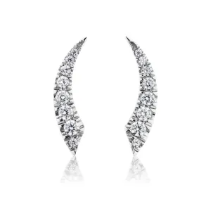 Round Brilliant stud earrings in 10 carat white gold