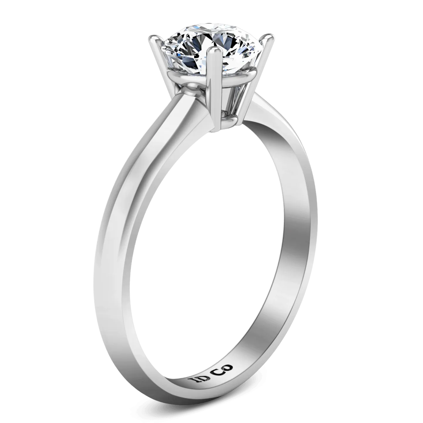 Round Diamond Solitaire Engagement Ring Carys 14K White Gold
