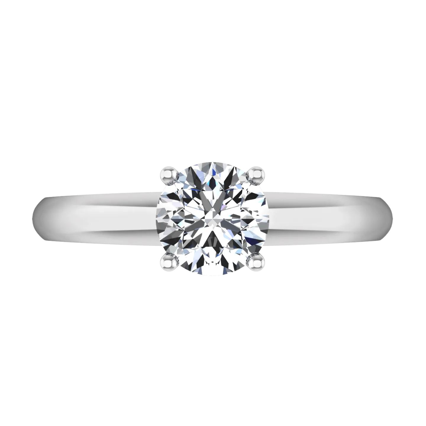 Round Diamond Solitaire Engagement Ring Carys 14K White Gold
