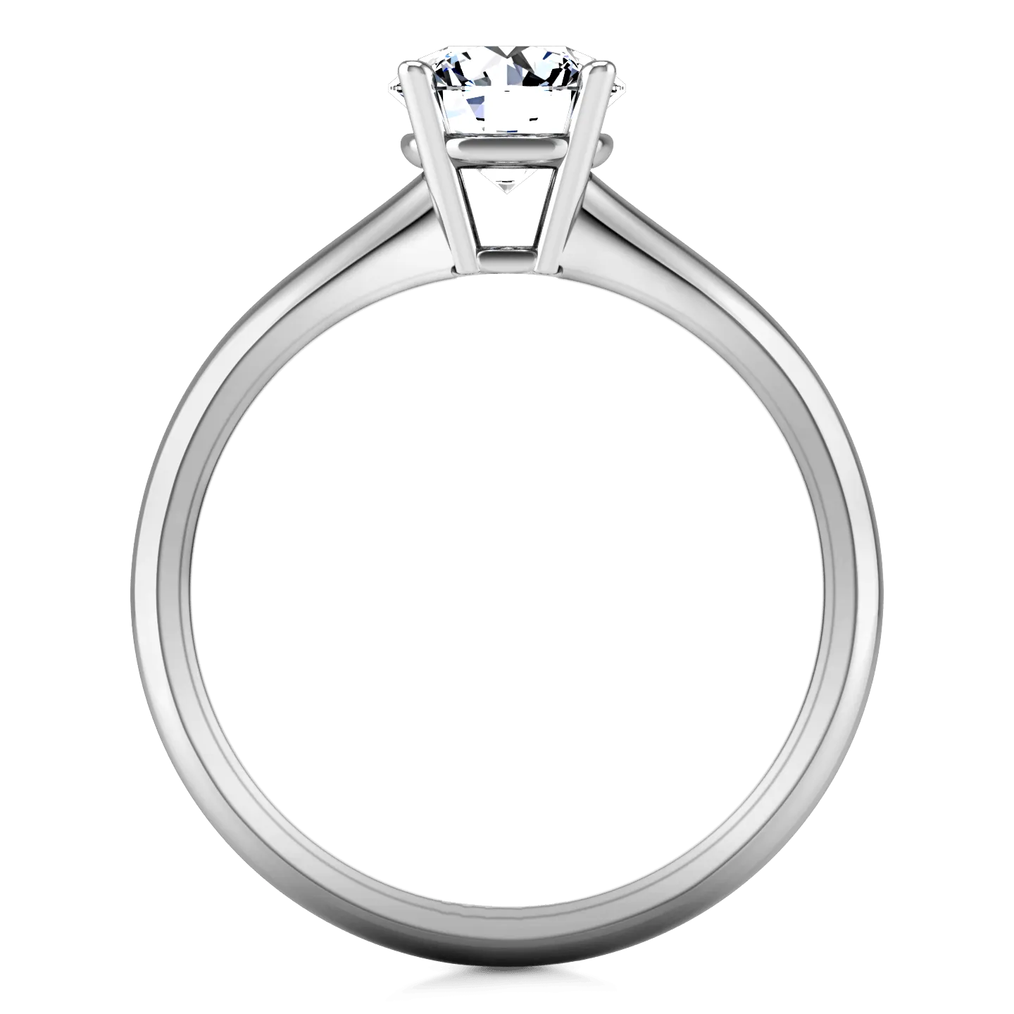 Round Diamond Solitaire Engagement Ring Carys 14K White Gold