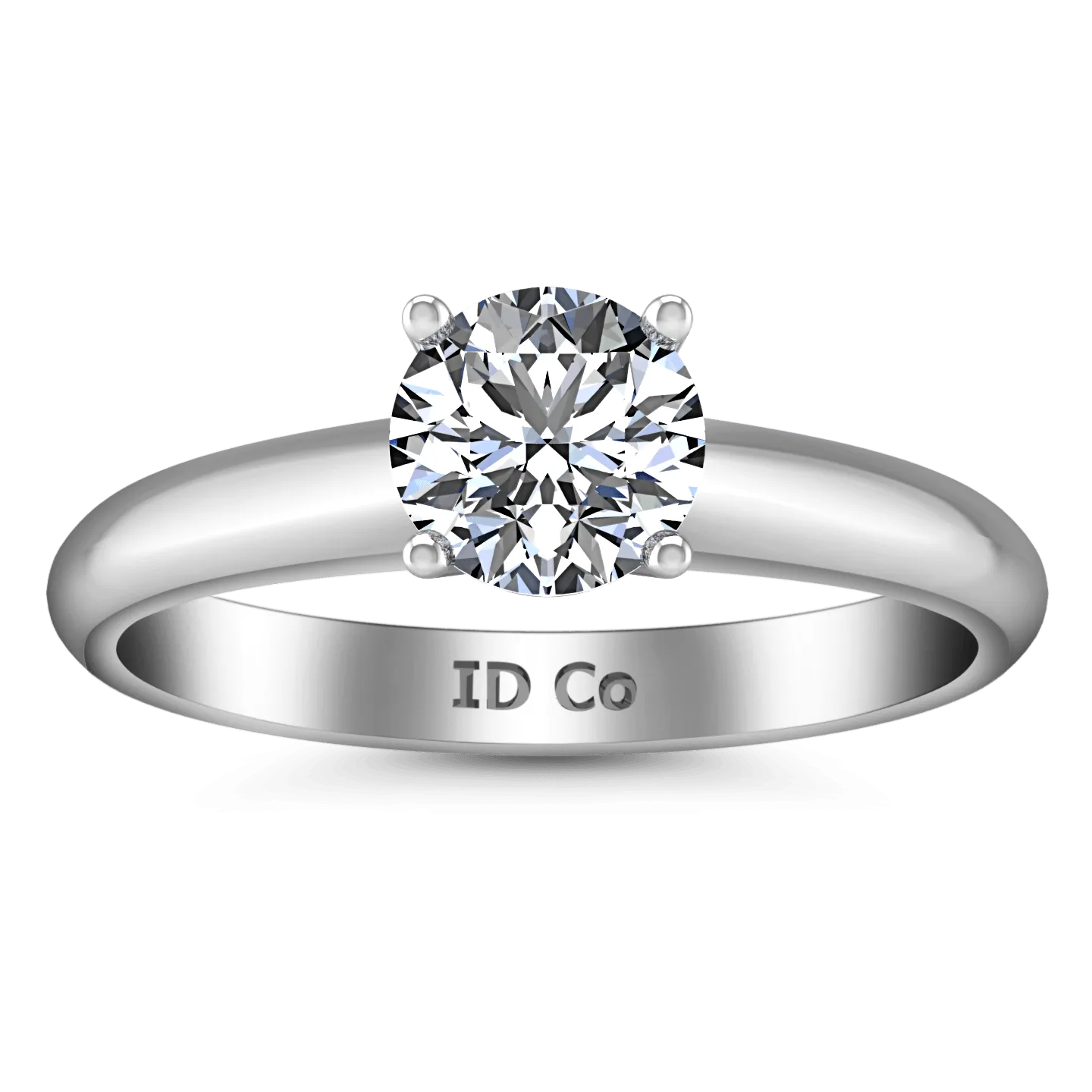 Round Diamond Solitaire Engagement Ring Carys 14K White Gold