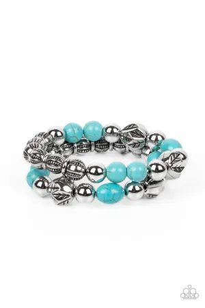Sagebrush Saga - Blue Stone Bracelet-Paparazzi