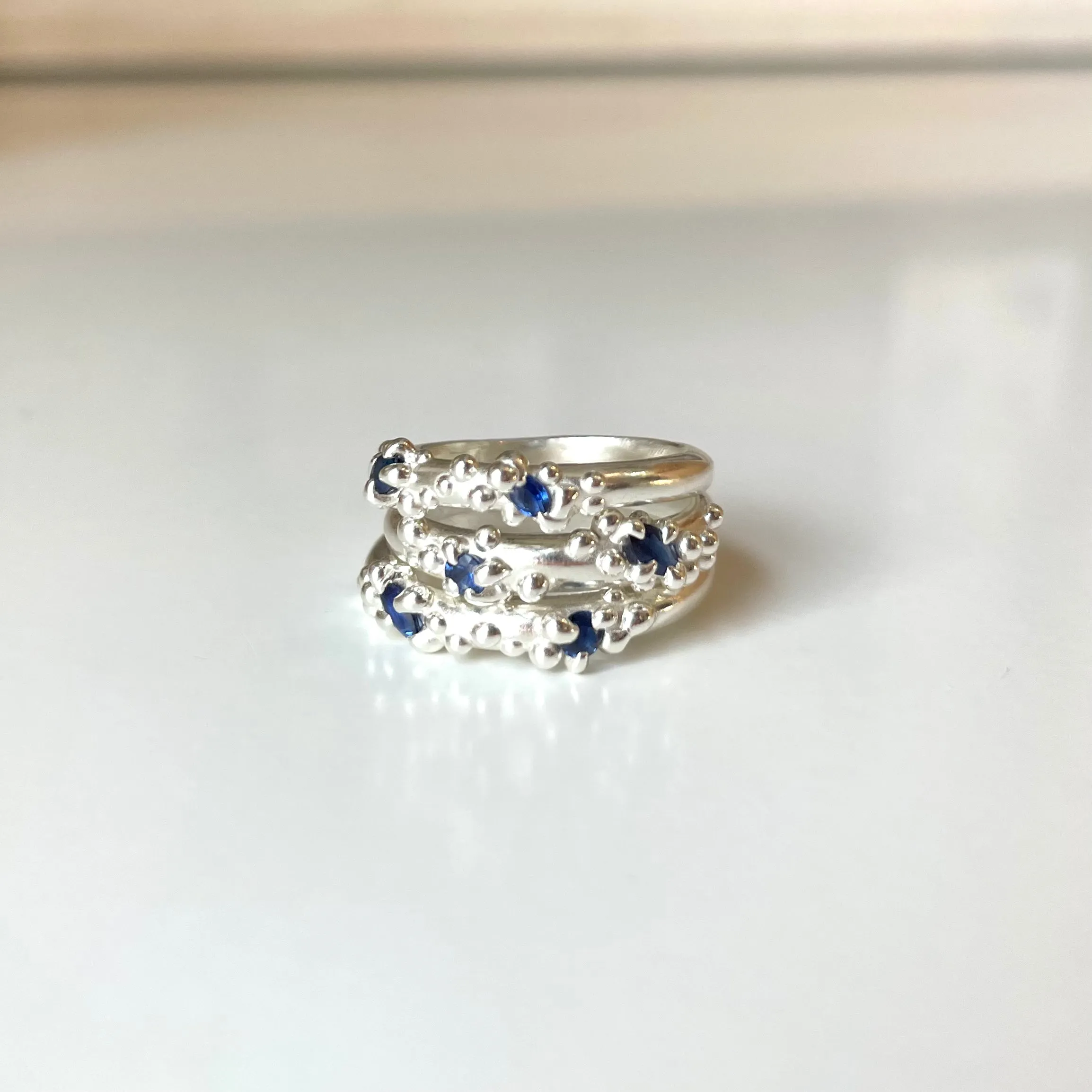 Sapphire Froth Ring, Silver
