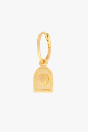 Scallop Medallion Hoop Gold Plated
