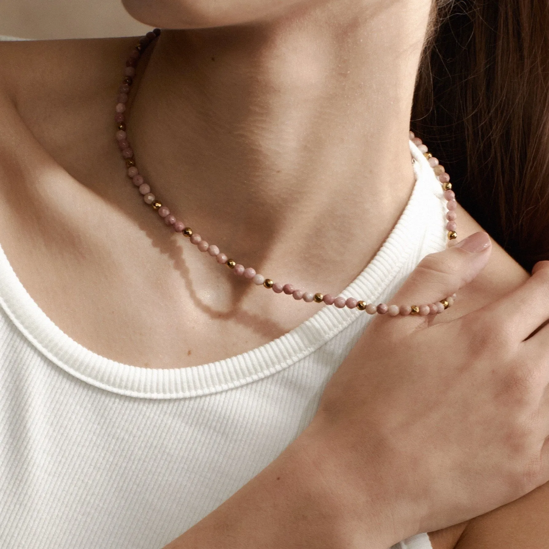 Sequence / Necklace / Rhodochrosite   Silver
