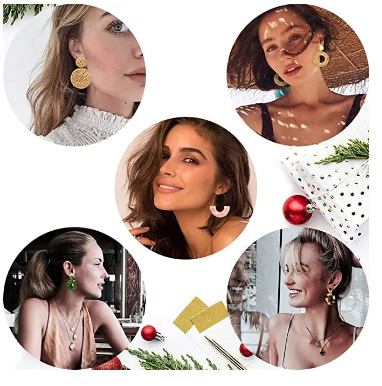 Set of 9 pairs of Various Acrylic Earrings for Women and Girls