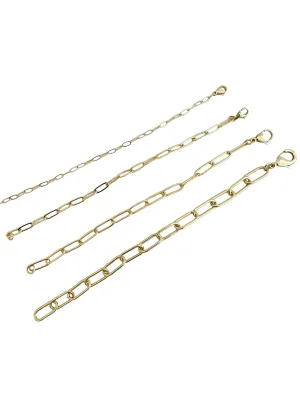 Shiny Gold Paperclip Link Bracelet