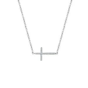 Sideways Cross Necklace N2001CLP18