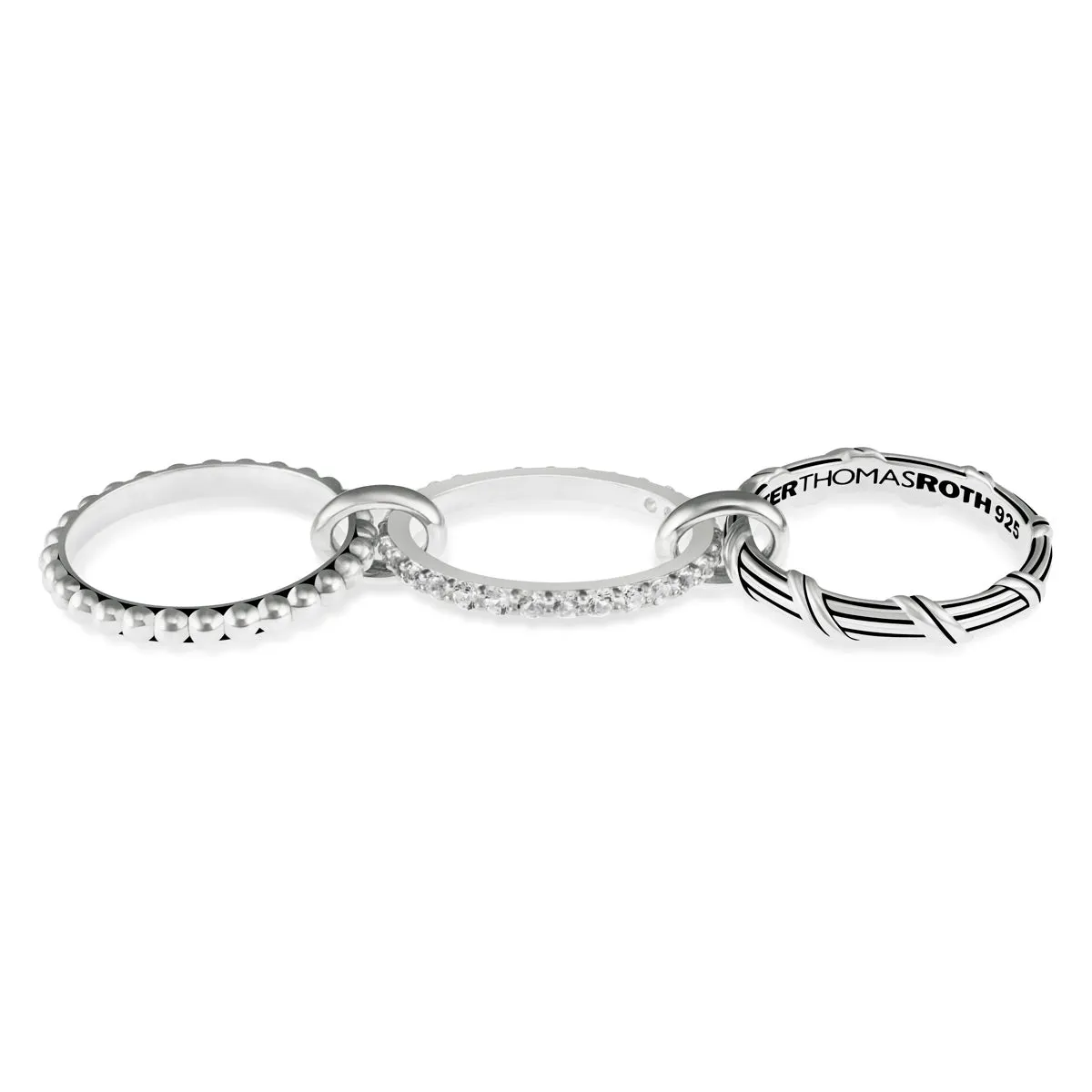 Signature Classic Connected Ring with white topaz in sterling silver