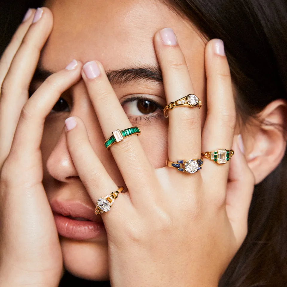 Signature Emerald Cut Geometric Ring