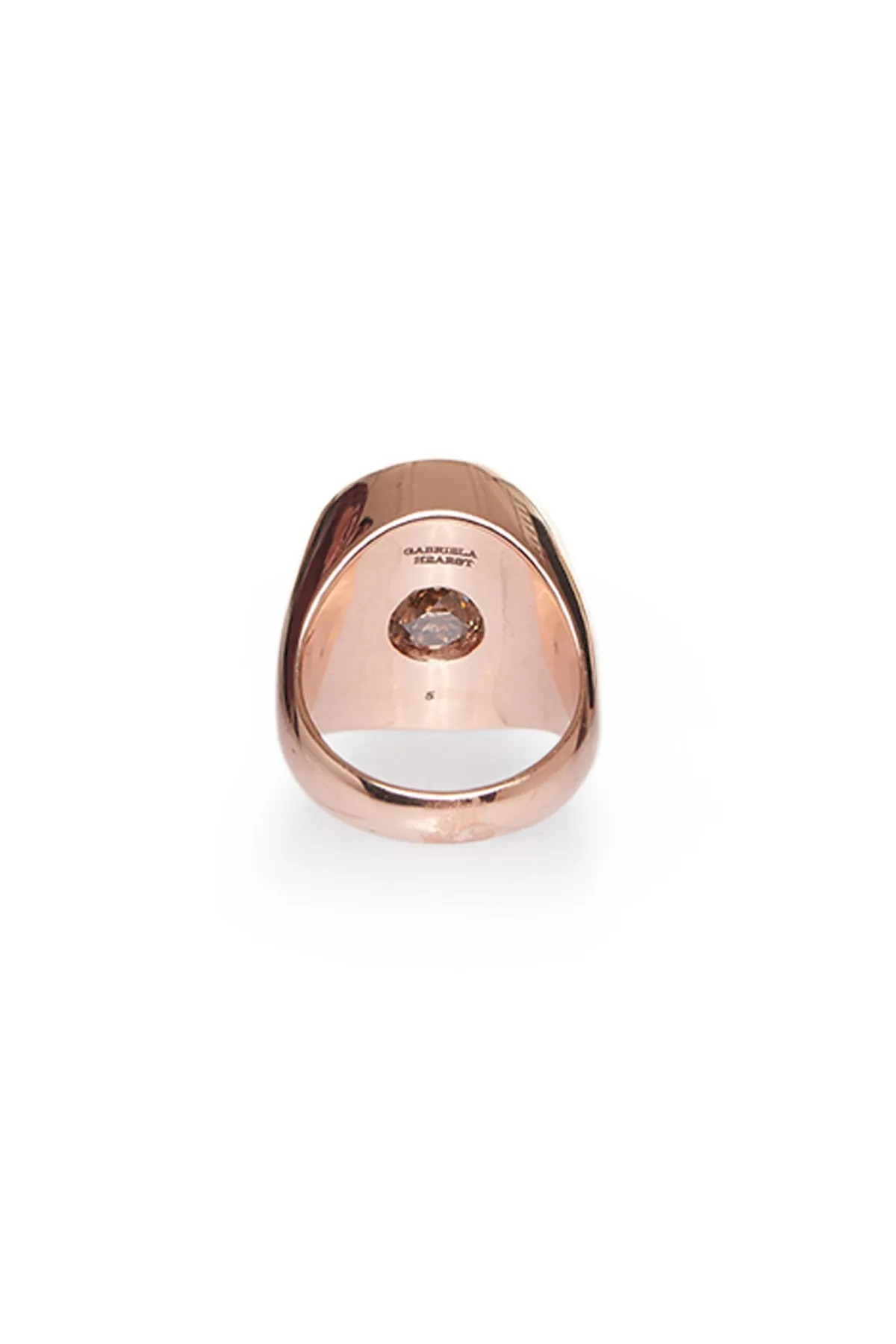 Signet Ring in 18K Rose Gold & Tiger's Eye Stone with Brown Diamond
