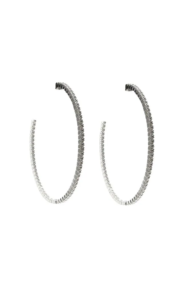 Silver CZ Hoops