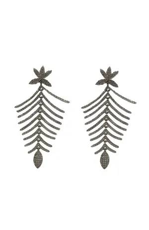 Silver CZ Tiered Flare Earrings