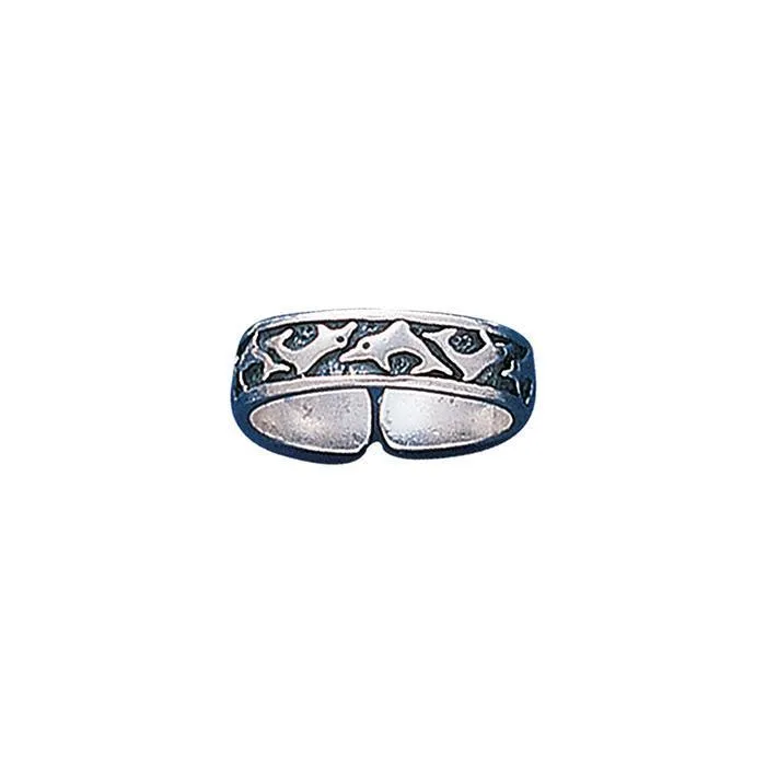 Silver Dolphin Toe Ring TR235