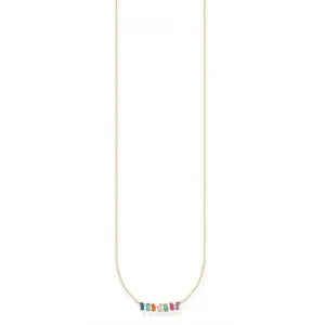 Silver Gold Plated Zirconia Multicoloured Necklace KE2095-488-7-L45V