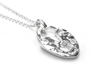 Silver Pendant - Heart Padlock